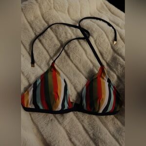 Tory Burch Striped Triangle Bikini Top